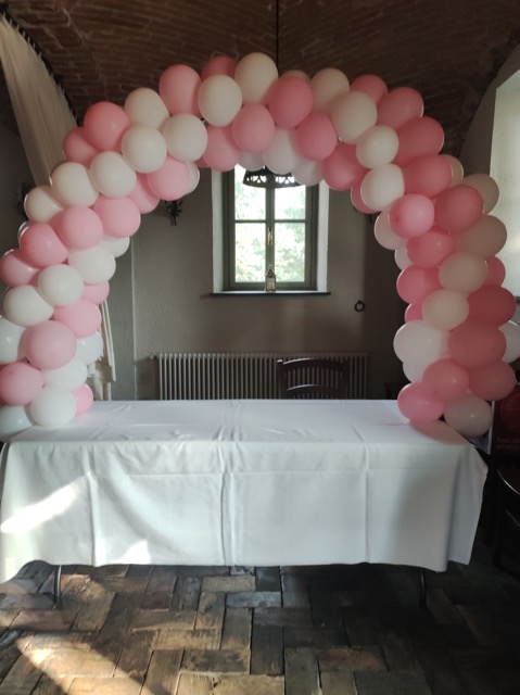 Arco Palloncini Bianchi e rosa