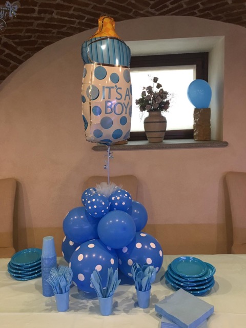 Baby reveal composizione palloncini bambino biberon